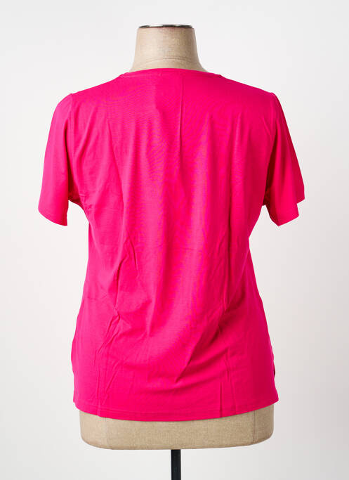 T-shirt sérigraphie avec strass manches courtes rose GUY DUBOUIS femme