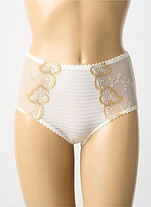 Culotte haute effet matière satinée beige LOUISA BRACQ femme