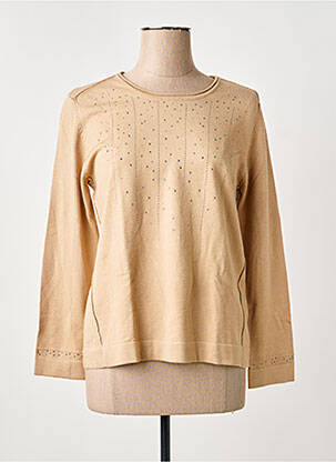 Pull coupe droite manches longues marron RABE femme
