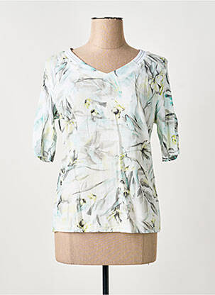 T-shirt imprimé fantaisie manches courtes vert FRANK WALDER femme