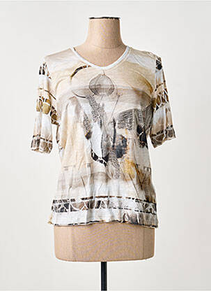T-shirt imprimé fantaisie manches courtes marron THOMAS RABE femme