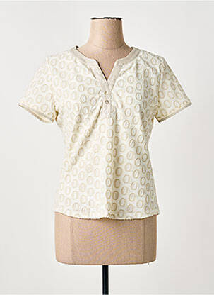 T-shirt imprimé fantaisie manches courtes beige GREGORY PAT femme