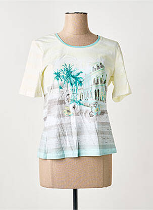 T-shirt imprimé fantaisie manches courtes vert FRANK WALDER femme