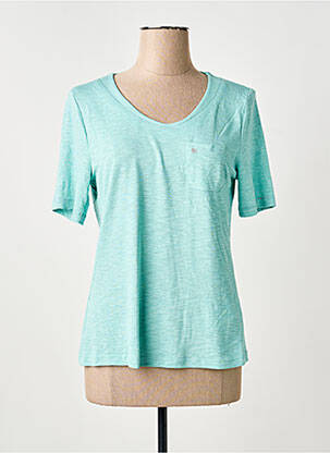 T-shirt stretch manches courtes bleu FRANK WALDER femme