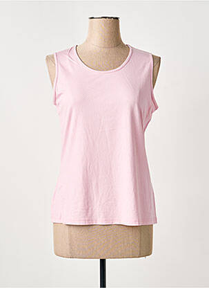 Débardeur stretch sans manche rose FRANK WALDER femme