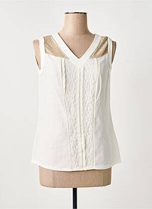 Top tissage crêpe sans manche blanc MERI & ESCA femme