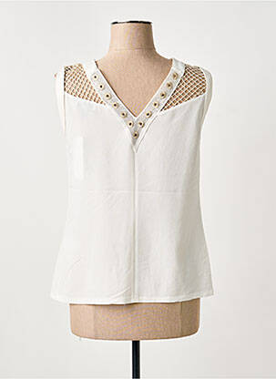 Top tissage crêpe sans manche blanc MERI & ESCA femme