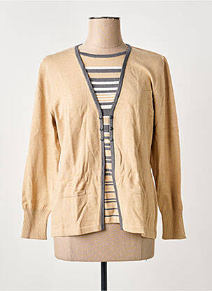 Pull coupe cintrée manches longues marron RABE femme