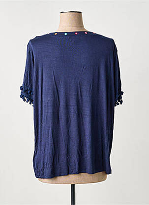 T-shirt sérigraphie floquée manches courtes bleu COLINE femme