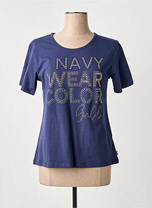 T-shirt stretch manches courtes bleu ANANKE femme
