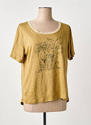 T-shirt sérigraphie floquée manches courtes vert ANANKE femme