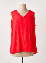 Top col v sans manche rouge ANDAMIO femme