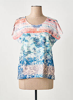 T-shirt imprimé fantaisie manches courtes orange GUY DUBOUIS femme