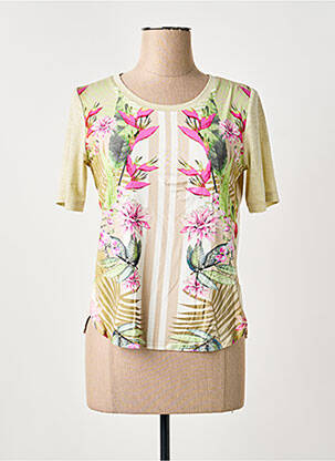 T-shirt imprimé fantaisie manches courtes vert RABE femme