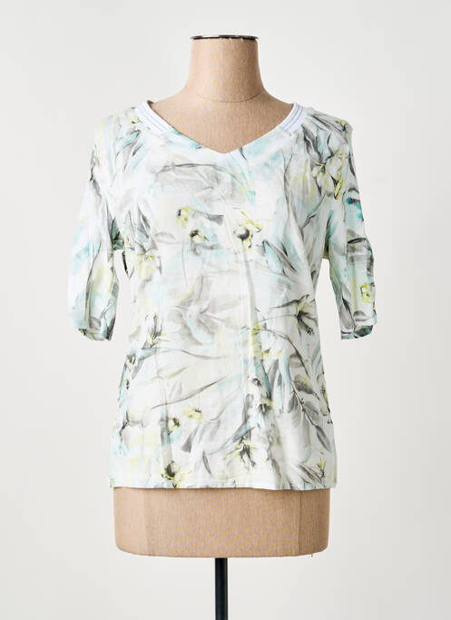 T-shirt imprimé fantaisie manches courtes vert FRANK WALDER femme