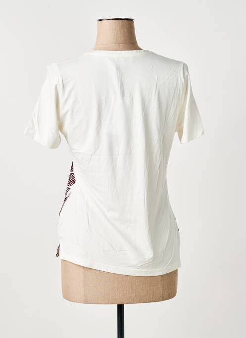 T-shirt sérigraphie floquée manches courtes blanc MERI & ESCA femme