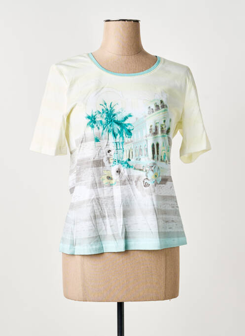 T-shirt imprimé fantaisie manches courtes vert FRANK WALDER femme