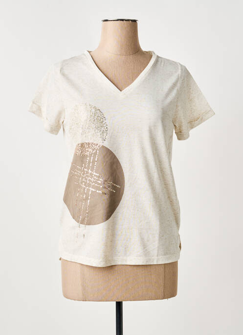 T-shirt imprimé fantaisie manches courtes beige MERI & ESCA femme