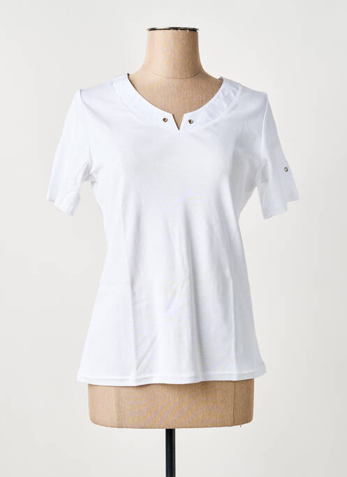 T-shirt coupe cintrée manches courtes blanc TELMAIL femme