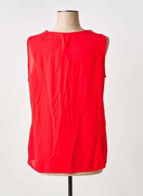 Top col v sans manche rouge ANDAMIO femme