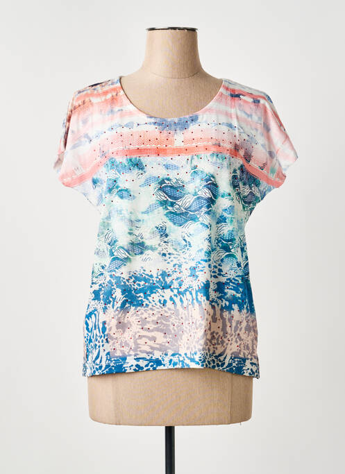 T-shirt imprimé fantaisie manches courtes orange GUY DUBOUIS femme