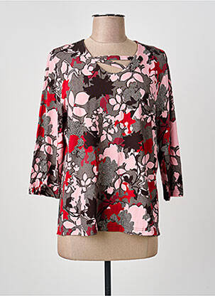 Top tissage jersey manches longues rose FRANK WALDER femme