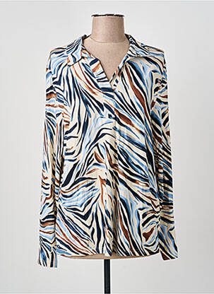 Blouse manches longues manches longues bleu FRANK WALDER femme