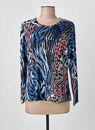 Top tissage jersey manches longues bleu GUY DUBOUIS femme