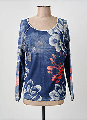 Top stretch manches longues bleu THOMAS RABE femme