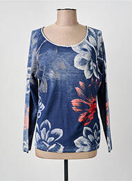Top stretch manches longues bleu THOMAS RABE femme