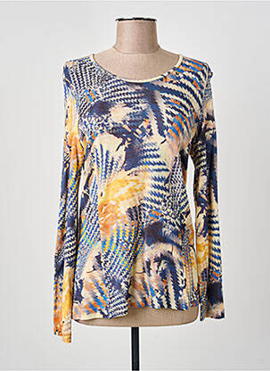 Top stretch manches longues bleu GUY DUBOUIS femme
