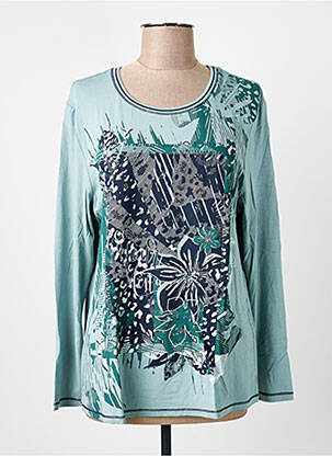 Top tissage jersey manches longues bleu BARBARA LEBEK femme