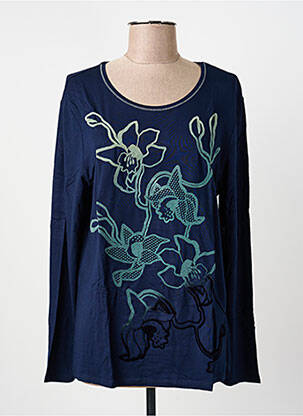 Top stretch manches longues bleu BARBARA LEBEK femme