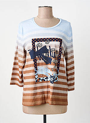 Top stretch manches longues bleu FRANK WALDER femme