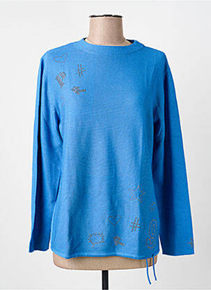 Pull coupe cintrée manches longues bleu RABE femme