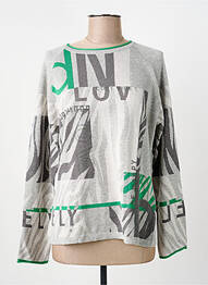 Pull tissage chiné manches longues gris RABE femme