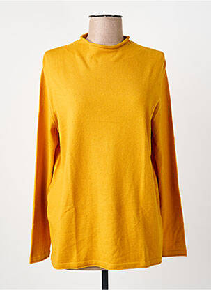 Pull coupe cintrée manches longues jaune FRANK WALDER femme