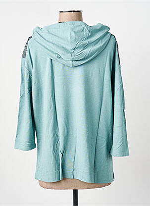 Sweat-shirt à capuche stretch manches longues bleu BARBARA LEBEK femme
