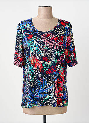 Top stretch manches courtes bleu GUY DUBOUIS femme