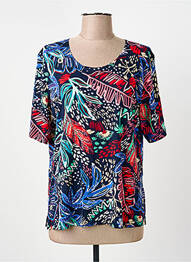 Top tissage jersey manches courtes bleu GUY DUBOUIS femme