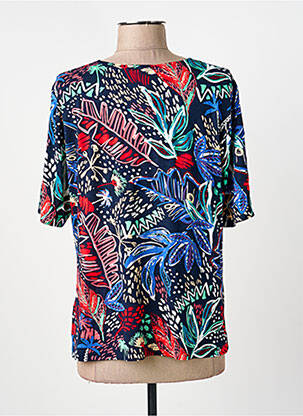 Top stretch manches courtes bleu GUY DUBOUIS femme