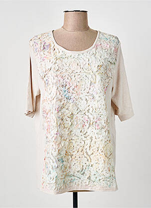 Top stretch manches courtes beige THOMAS RABE femme