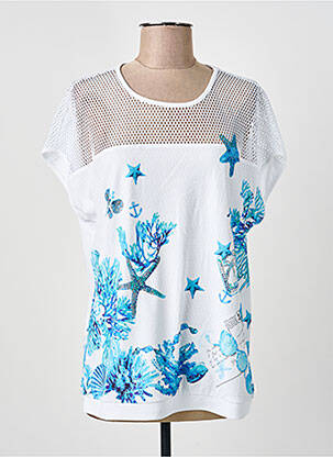 Top stretch manches courtes bleu ANANKE femme