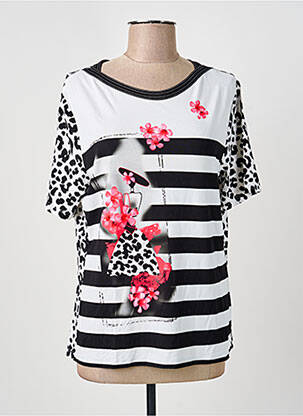 Top tissage jersey manches courtes noir FRANK WALDER femme
