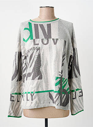 Pull tissage chiné manches longues gris RABE femme