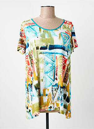 Top stretch manches courtes bleu ARONA femme