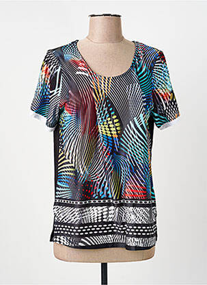 Top tissage jersey manches courtes noir GUY DUBOUIS femme