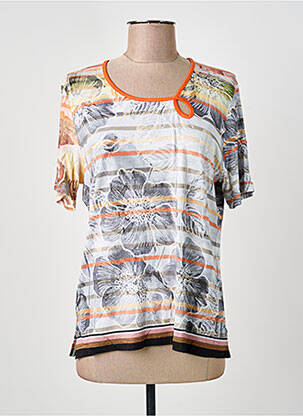 Top stretch manches courtes orange GUY DUBOUIS femme