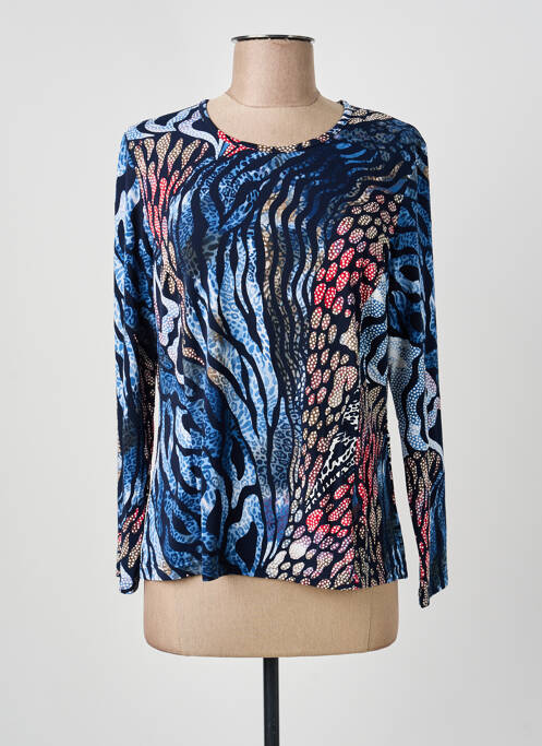 Top tissage jersey manches longues bleu GUY DUBOUIS femme