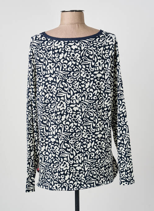 Top tissage jersey manches longues bleu FRANK WALDER femme